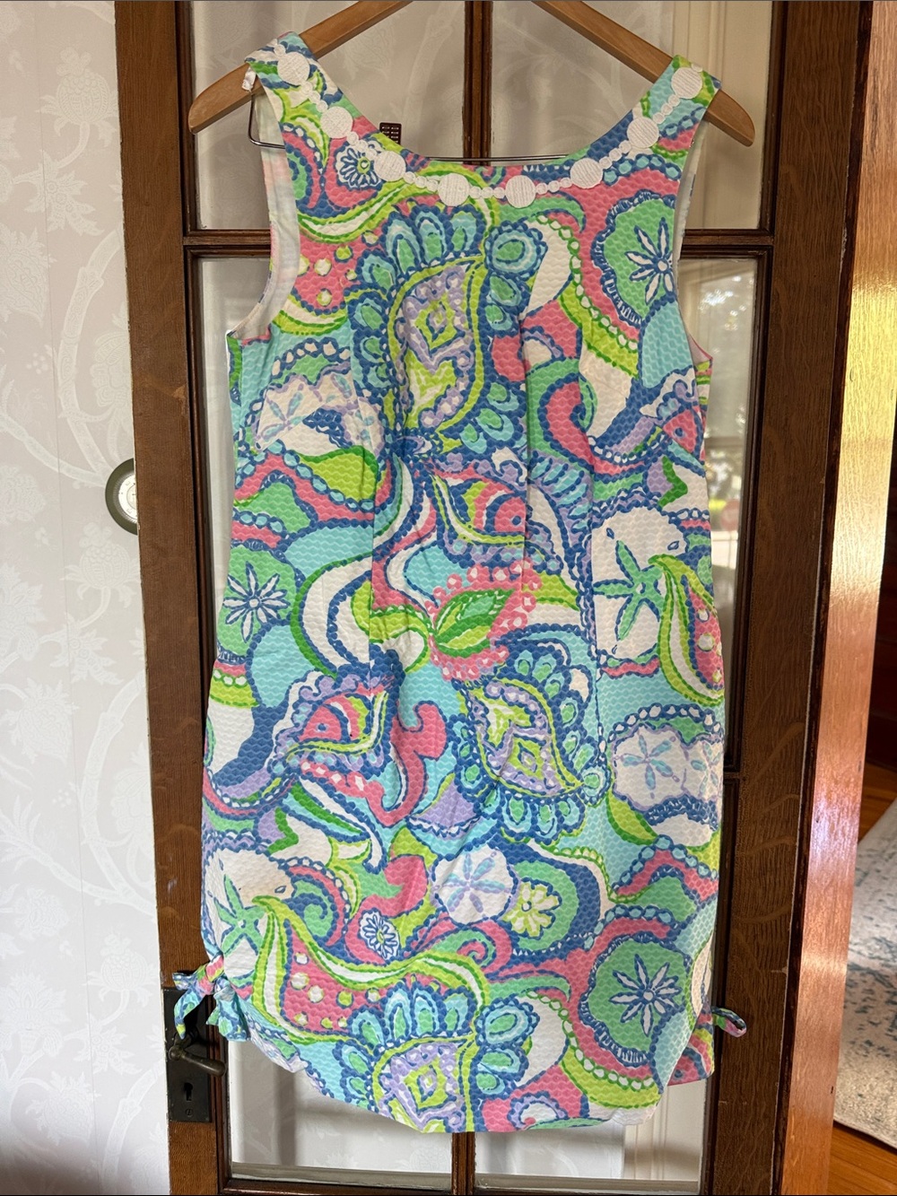 Lilly Pulitzer Sleeveless Paisley Mini Dress in Light Blue, Pink & Green